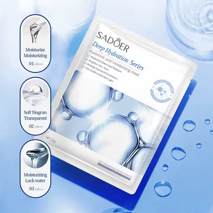 Mască facială SADOER cu acid hialuronic 4 buc.